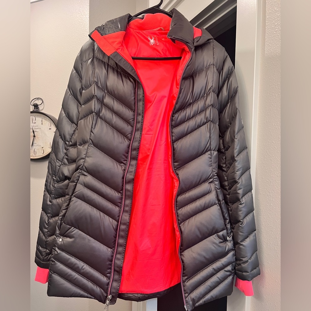 Spyder Grey and Hot Punk Puffer Jacket. Hardly worn. SF home.